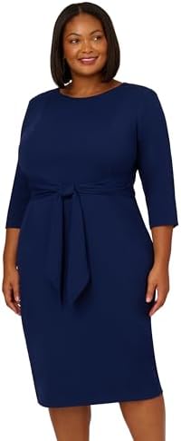 Adrianna Papell Stretch Knit Crepe Sheath Dress with Tiered